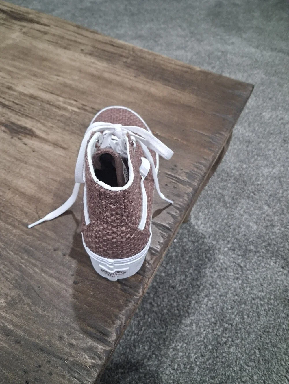 Right Shoe Only Vans SK8-Hi Tapered Stackform  Tweed/Taupe Brown Size 4.5 NWT